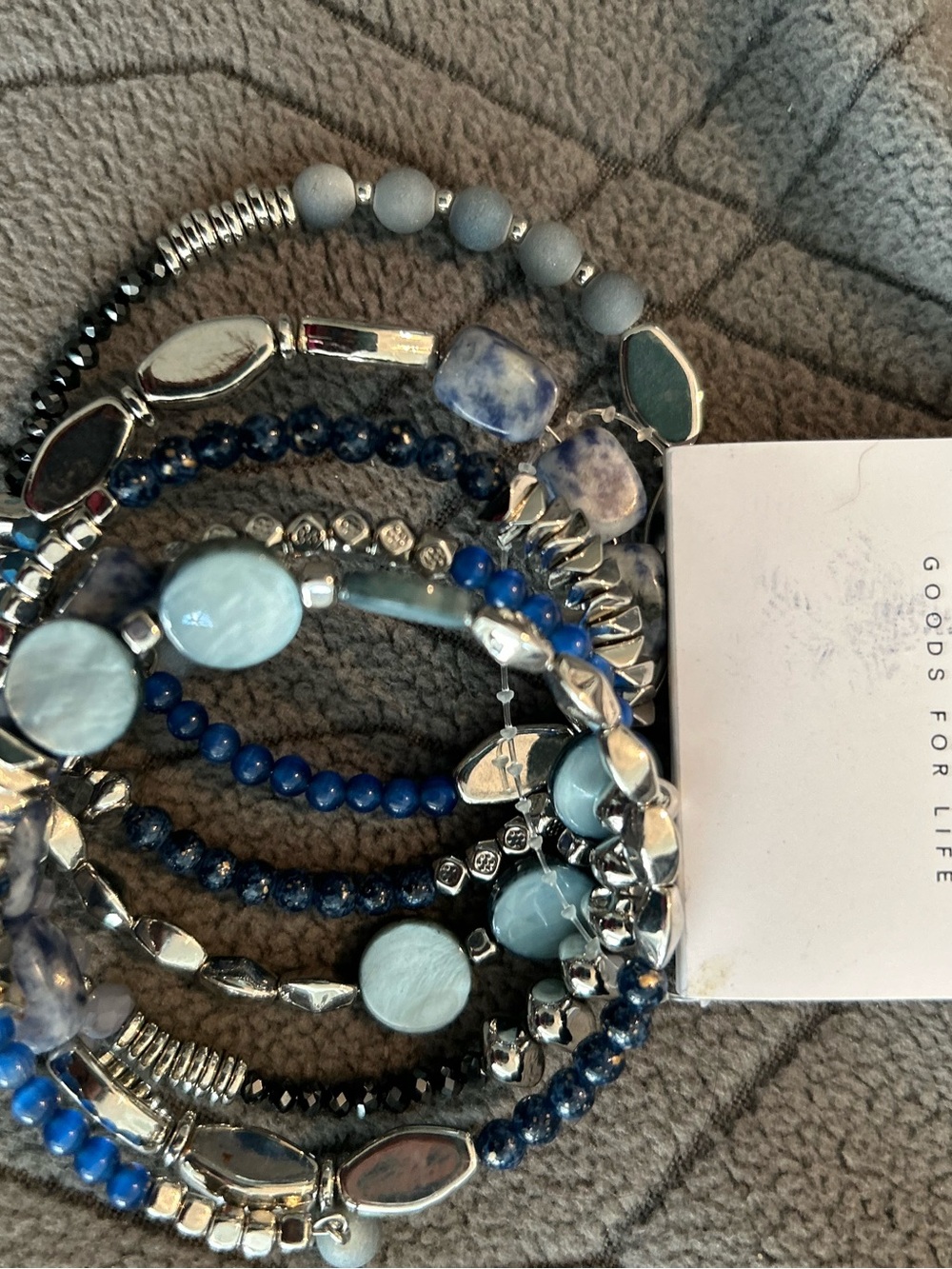 SONOMA Blue Multi-Stack Beaded Bracelet Set with Silver Accents FL1